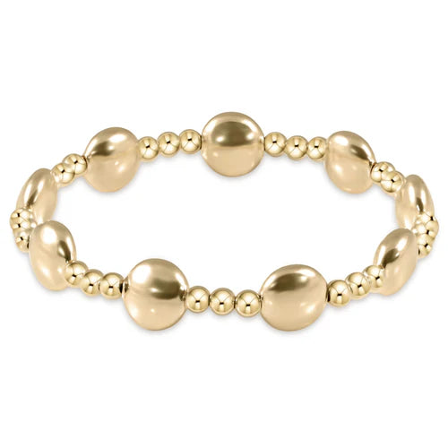 Honesty Gold Sincerity Pattern 10 mm Bead Bracelet