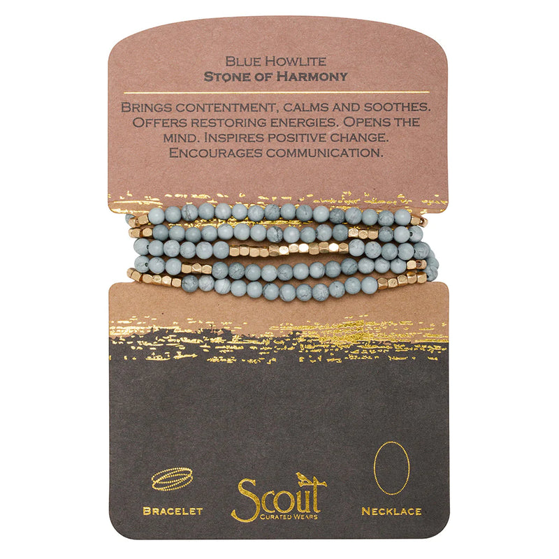 Stone Wrap Bracelet-Blue Howlite/Stone of Harmony