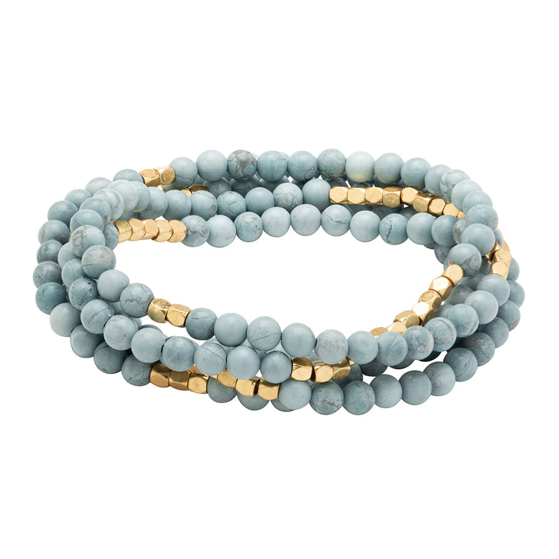 Stone Wrap Bracelet-Blue Howlite/Stone of Harmony