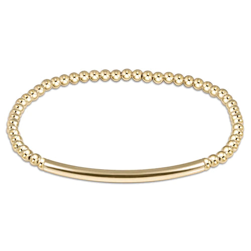 Classic Gold 3mm Bead Bracelet-Bliss Bar Smooth