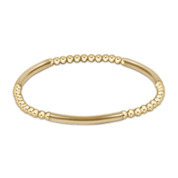 Bliss Bar Gold Pattern 3mm Bead Bracelet-Gold