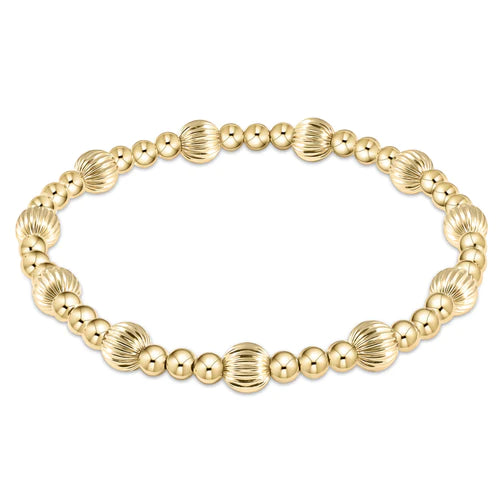 Dignity Gold Sincerity Pattern 6mm Bead Bracelet