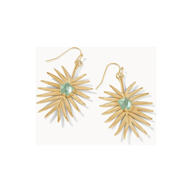 Palm Earrings Aqua Pearlescent