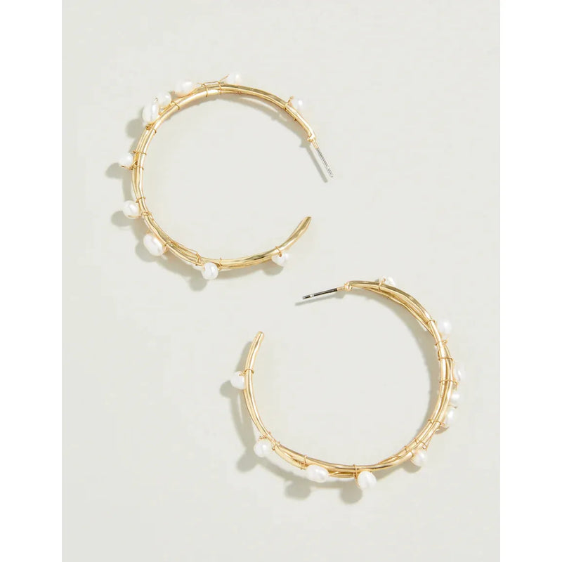 Swell Hoop Earrings Pearl