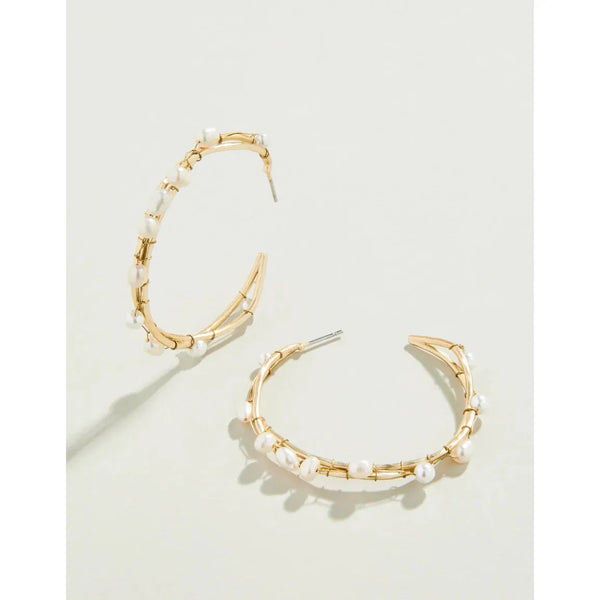 Swell Hoop Earrings Pearl