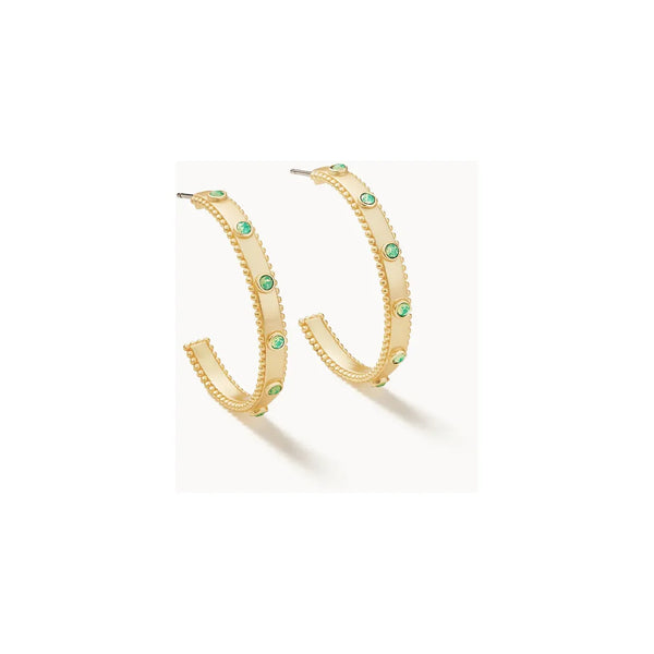 Atlantic Opal Hoop Earrings