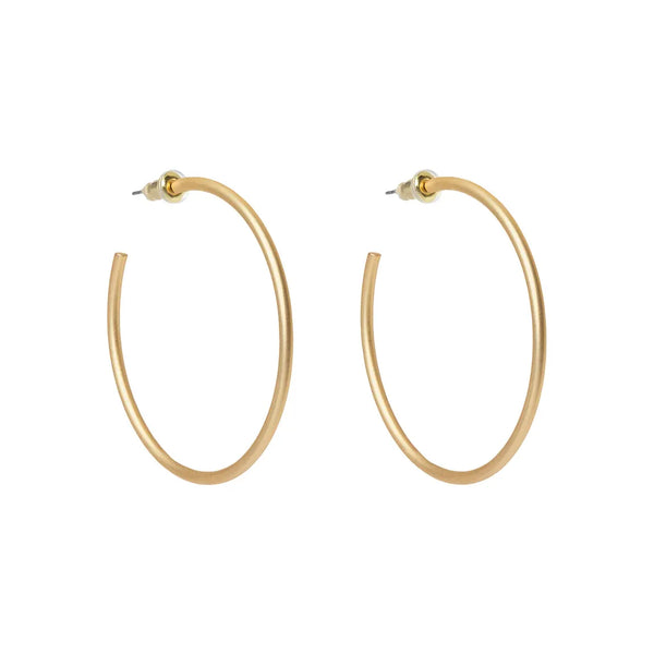 Fine Line Hoop Earrings Gold