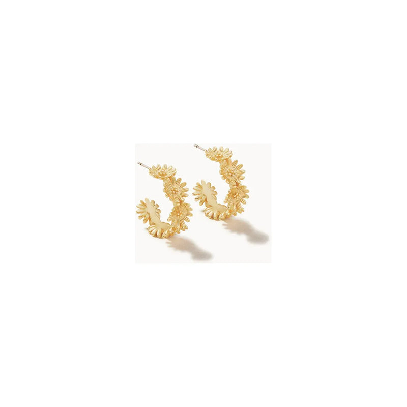 Daisy Hoop Earrings Gold