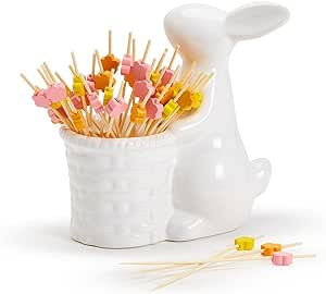 Easter Bunny w/20 Multi-Colored Flower Pick - Thumbnail 2