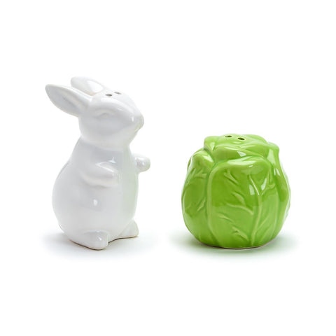 Easter Bunny and Cabbage Leaf Salt & Pepper Set - Thumbnail 2