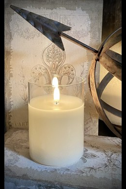 3x4” Ivory Clear Radiance Glass Pillar