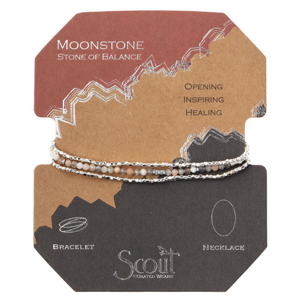 Delicate Stone Bracelet/Necklace Moonstone/Silver