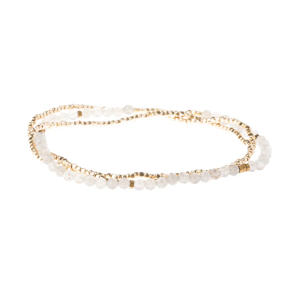 Delicate Stone Bracelet/Necklace Labradorite/Gold
