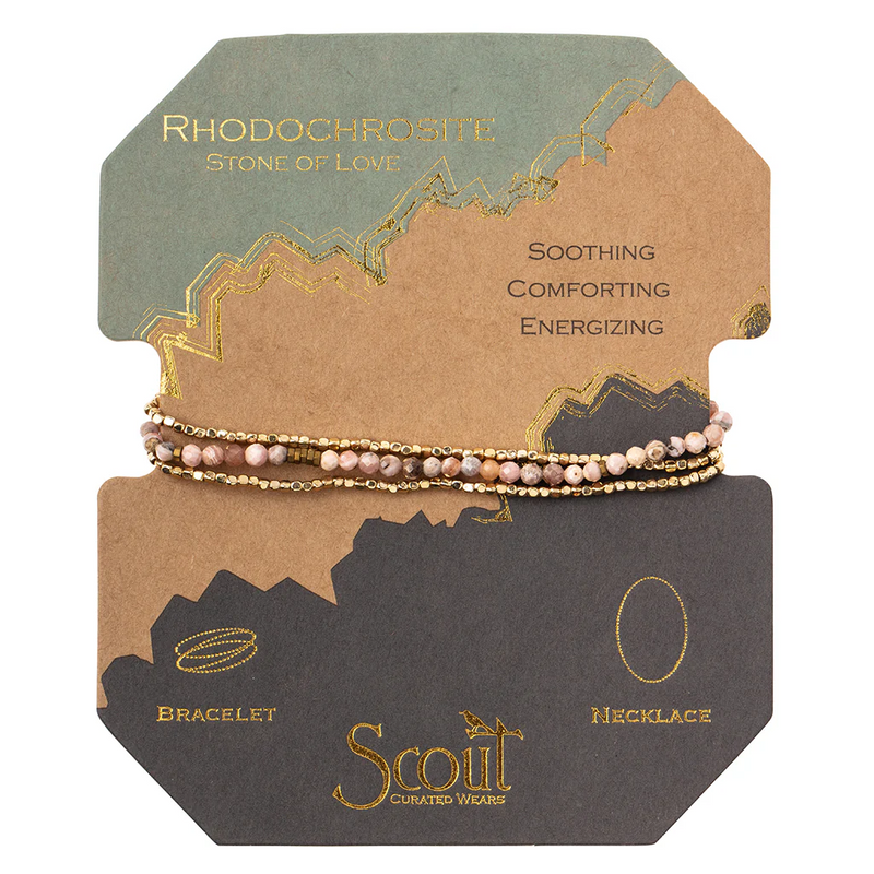 Delicate Stone Rhodochrosite/Gold Bracelet