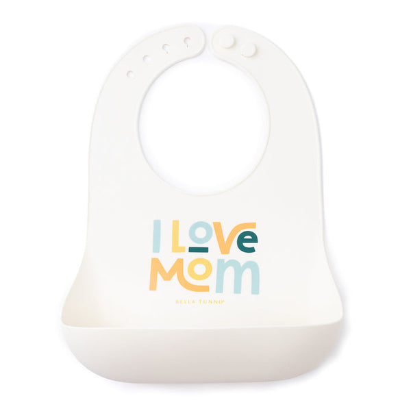 I Love Mom Wonder  Bib - Coconut