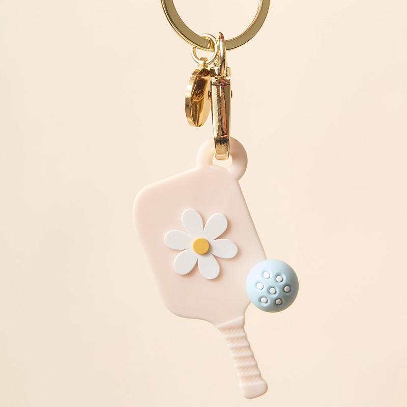 Pickleball Paddle Keychain - Oat