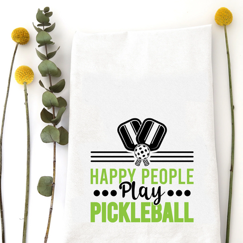 Happy People Play Pickleball Tea Towel - Thumbnail 2