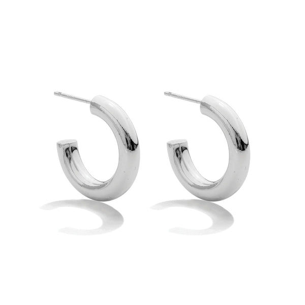 Small Thick Hoops - Silver