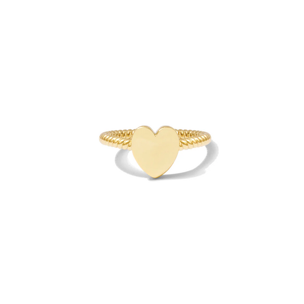 Heart Ring with Delicate Twist Sides - Gold