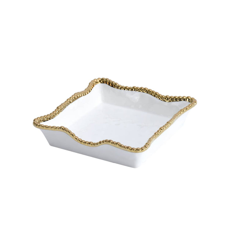 Cocktail Napkin Holder - White & Gold