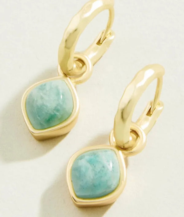 Maera Drop Hoop Earrings Amazonite