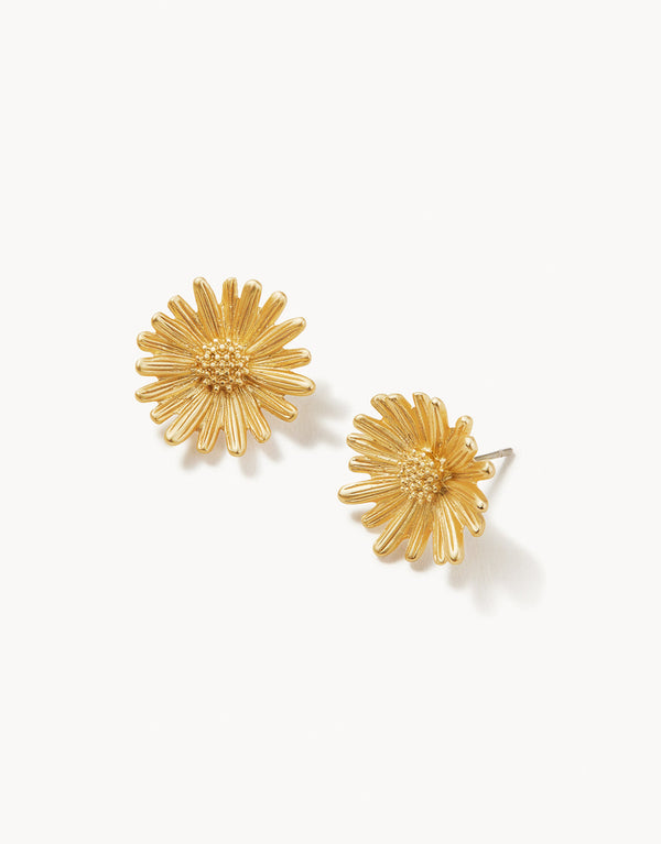 Daisy Stud Earrings Gold