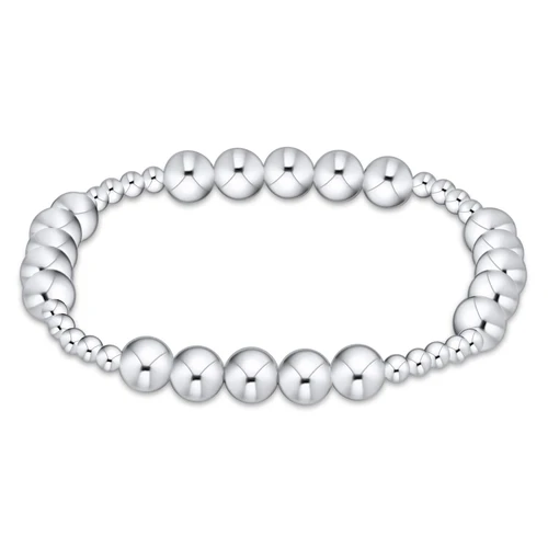 Classic Blissful Pattern 3mm Bead Bracelet-6mm Sterling