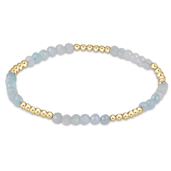 Blissful Pattern 2.5mm Bead Bracelet-3mm Aquamarine