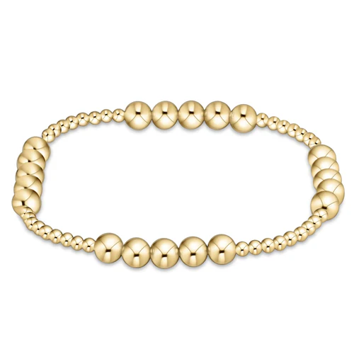 Classic Blissful Pattern 2.5mm Bead Bracelet-5mm Gold