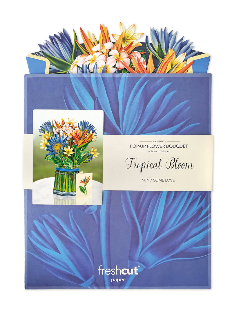 Tropical Bloom Bouquet Pop Up Greeting Card