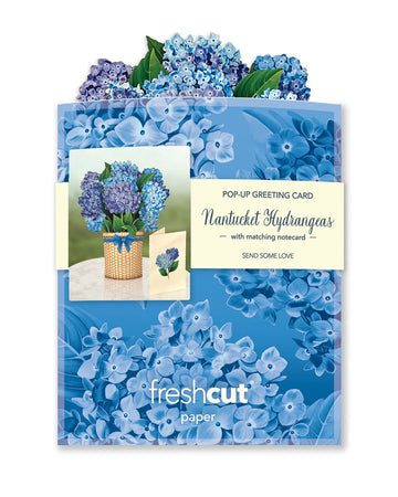 Mini Nantucket Hydrangeas Pop Up Greeting Card