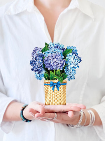 Mini Nantucket Hydrangeas Pop Up Greeting Card