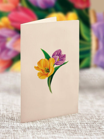 Mini Festive Tulips Pop Up Greeting Card