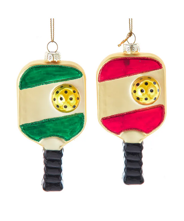 4” Glass Pickleball Ornament