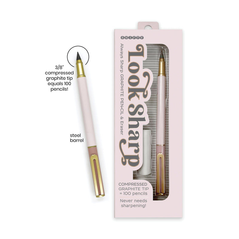 Look Sharp Pencil & Eraser Set Blush