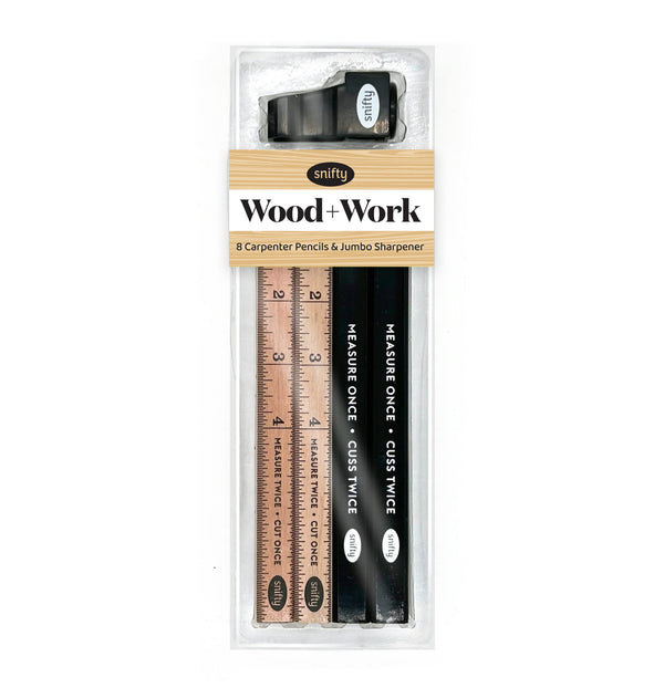 Wood+Work Carpenter Pencil & Sharpener Set