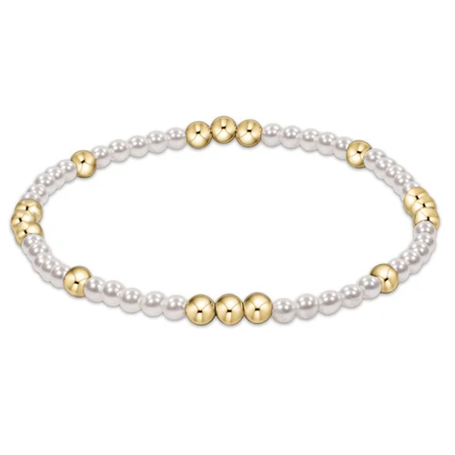 Worthy Pattern 3mm Bead Bracelet Pearl