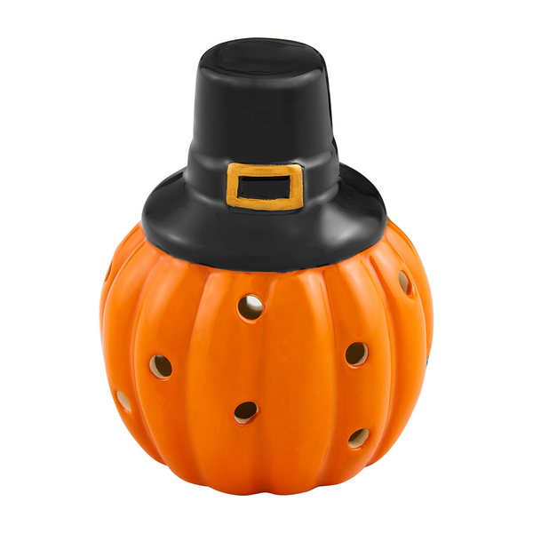 Pumpkin Pilgram Hat Light Up Sitter