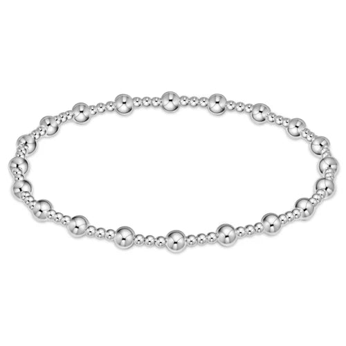 Classic Sincerity Pattern 4mm Bead Bracelet Sterling Silver