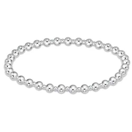 Classic Grateful Pattern 4mm Bead Bracelet Sterling Silver