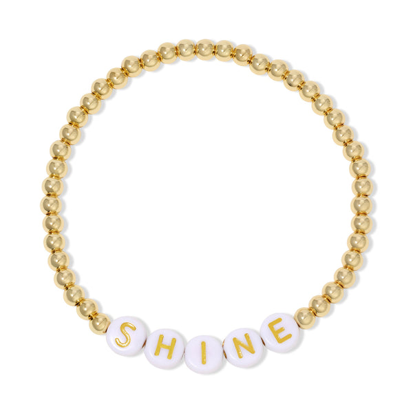 Shine on 4mm Gold Beaded Stretch Bracelet