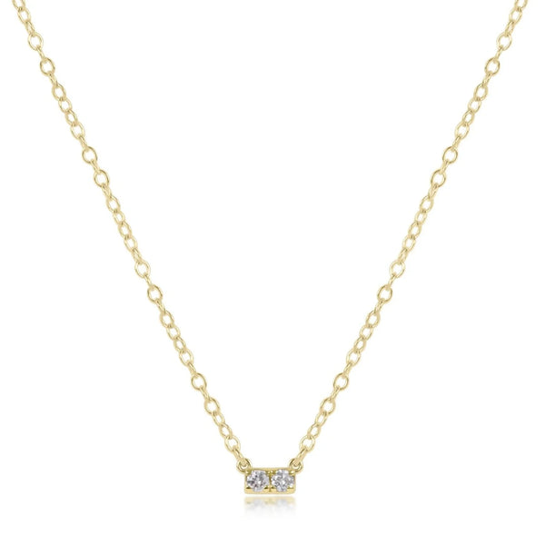 14KT Gold and Diamond Significance Bar Necklace - Two