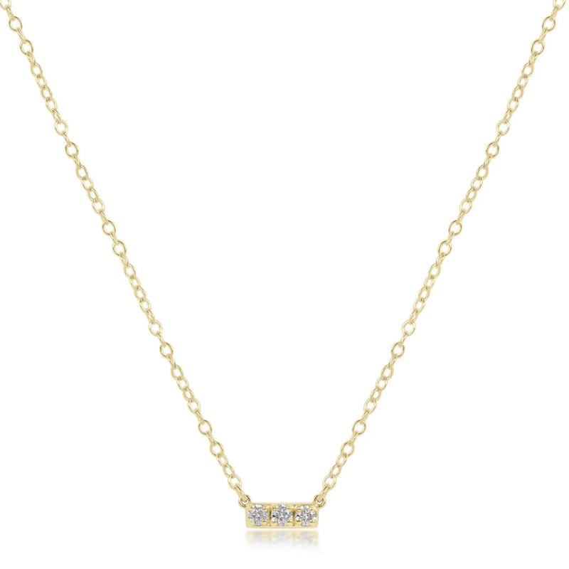 14KT Gold and Diamond Significance Bar Necklace - Three