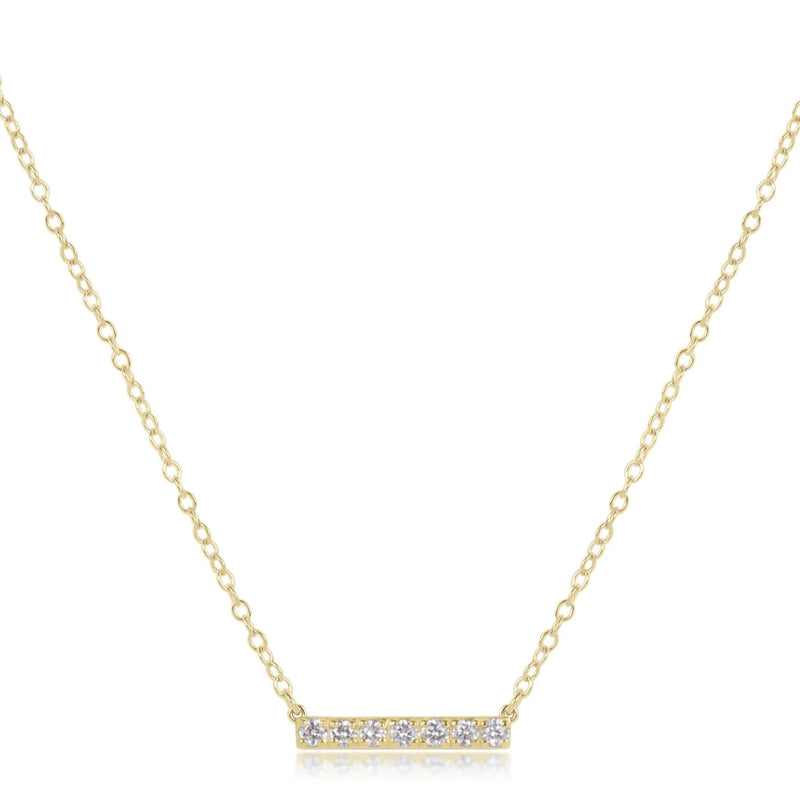 14KT Gold and Diamond Significance Bar Necklace - Seven