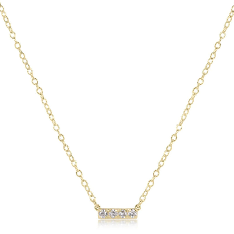 14KT Gold and Diamond Significance Bar Necklace - Four