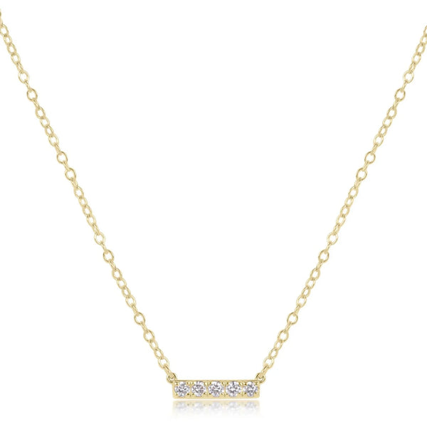 14KT Gold and Diamond Significance Bar Necklace - Five