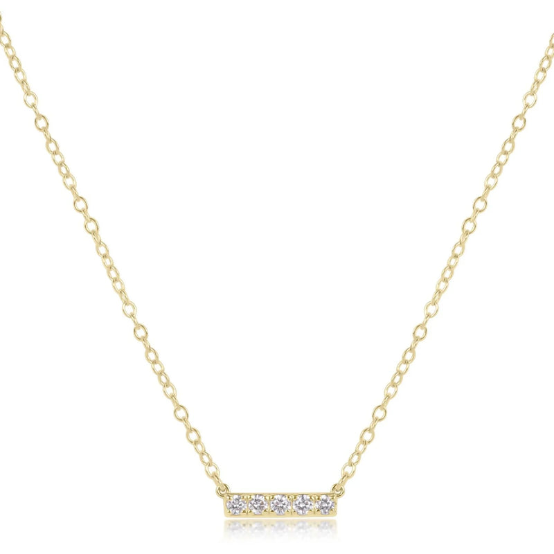 14KT Gold and Diamond Significance Bar Necklace - Six