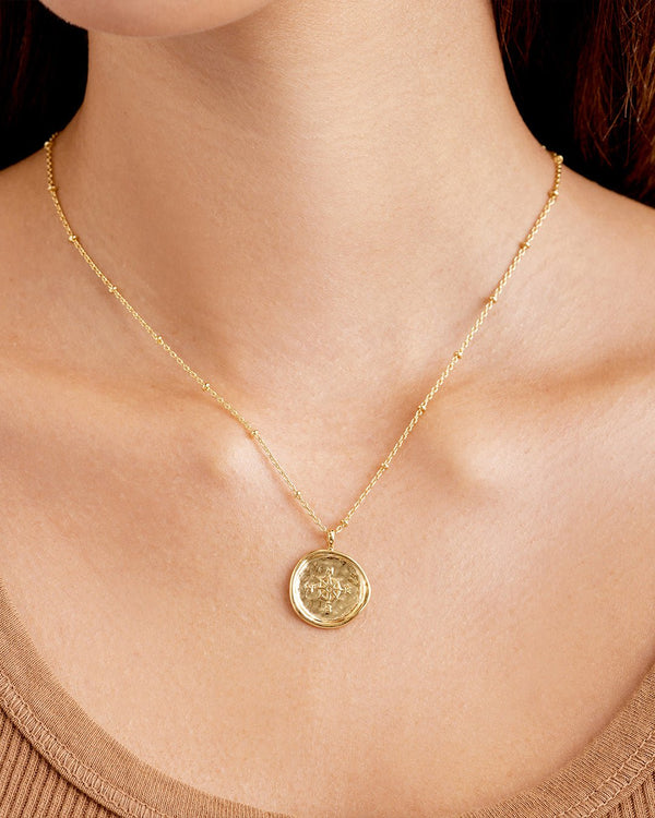 Compass Coin Necklace