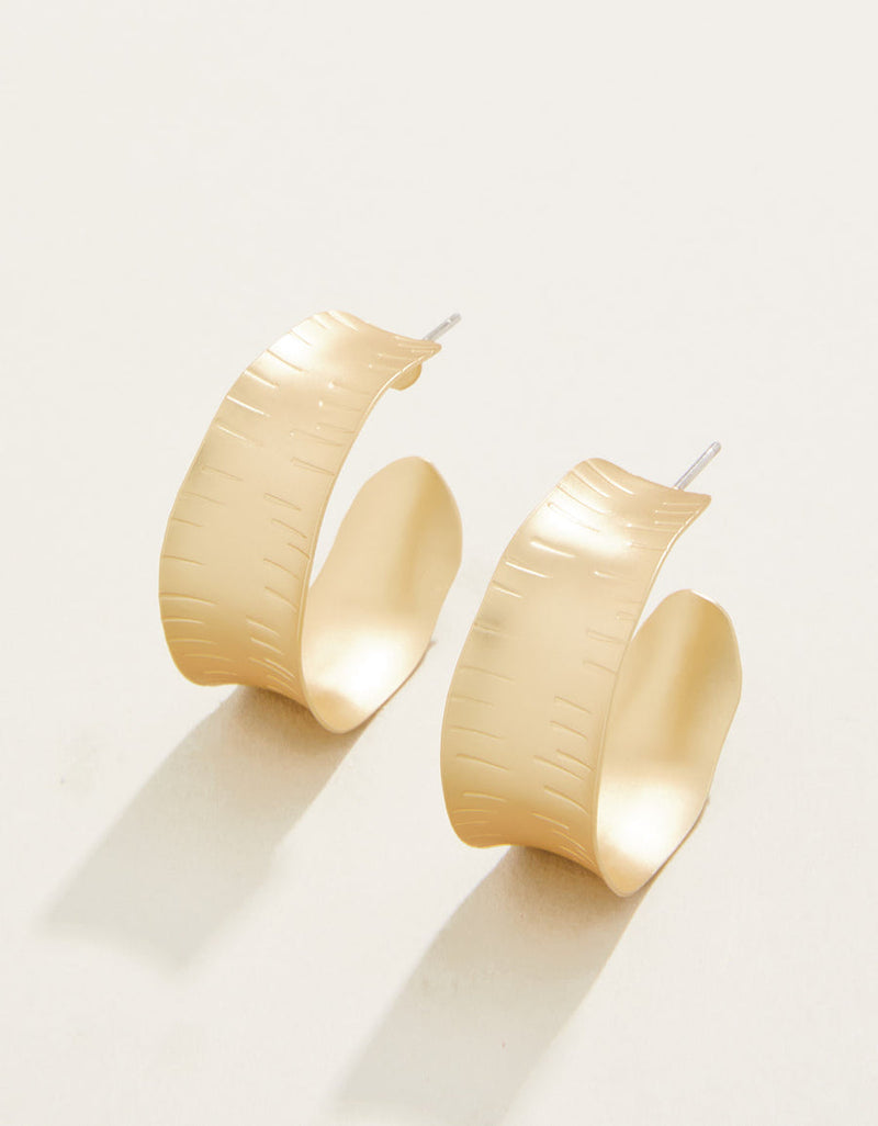 Queenie Midi Hoop Earrings Gold