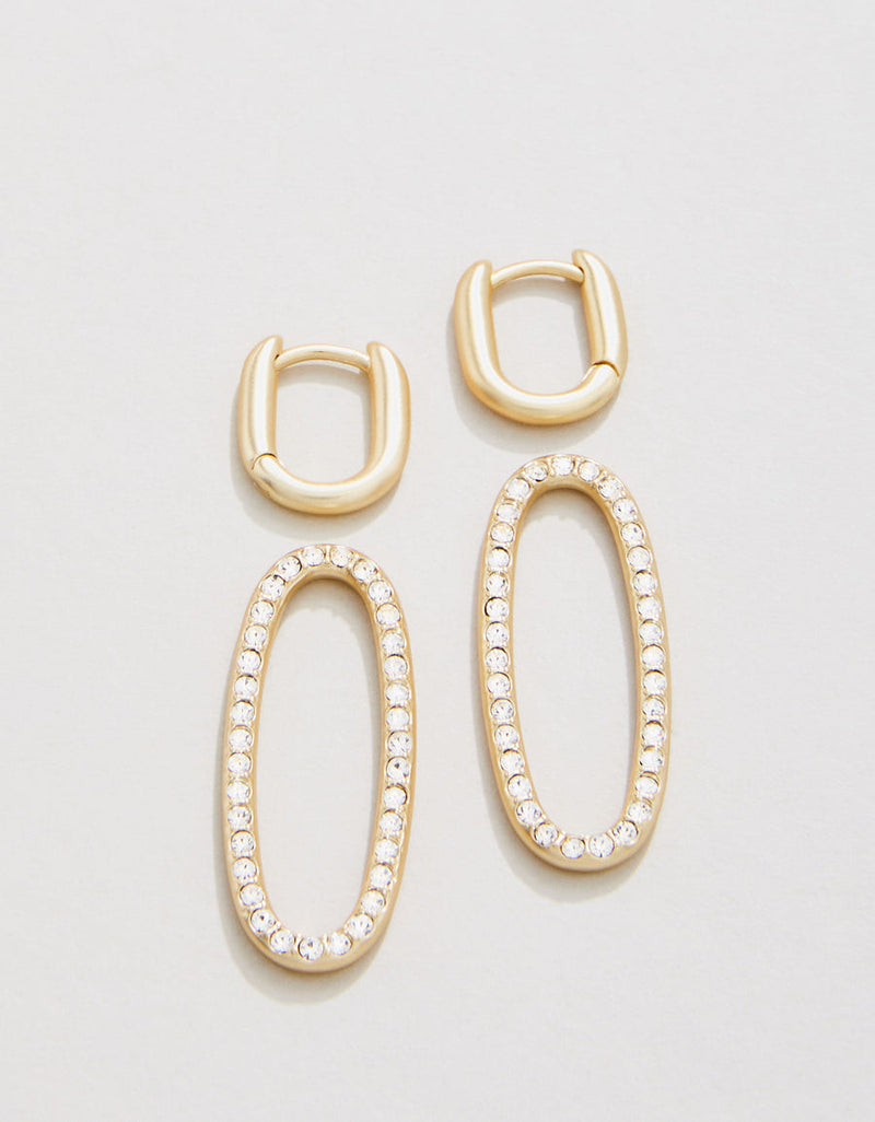 Hudson Convertible Hoop Earrings Crystal